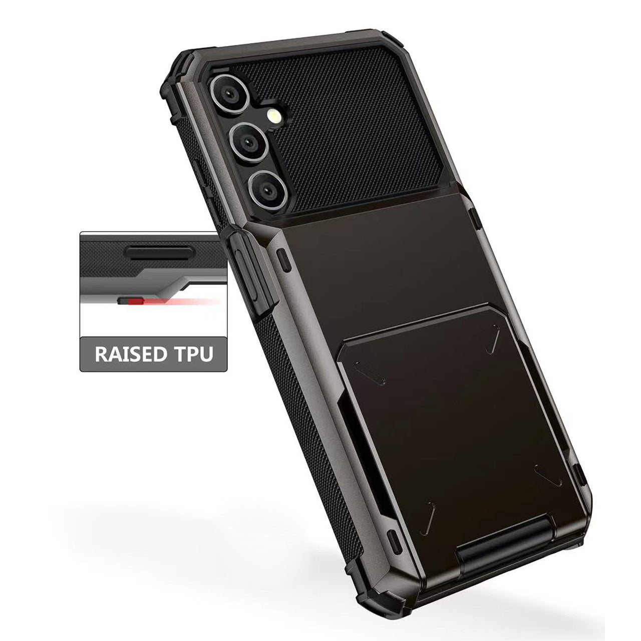 For Samsung Galaxy S23 FE Case PC+TPU Dual Layer Shockproof Cover with Card Holder For Samsung Galaxy S23 FE Case PC+TPU Dual Layer Shockproof Cover with Card Holder